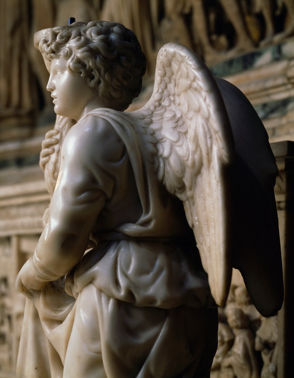 Angyalgyertyatartó Szent Domonkos bárkájához alkotó: Michelangelo Buonarroti