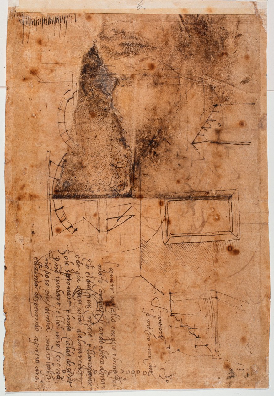 Autográf építészeti tanulmányok és költői töredékek alkotó: Michelangelo Buonarroti