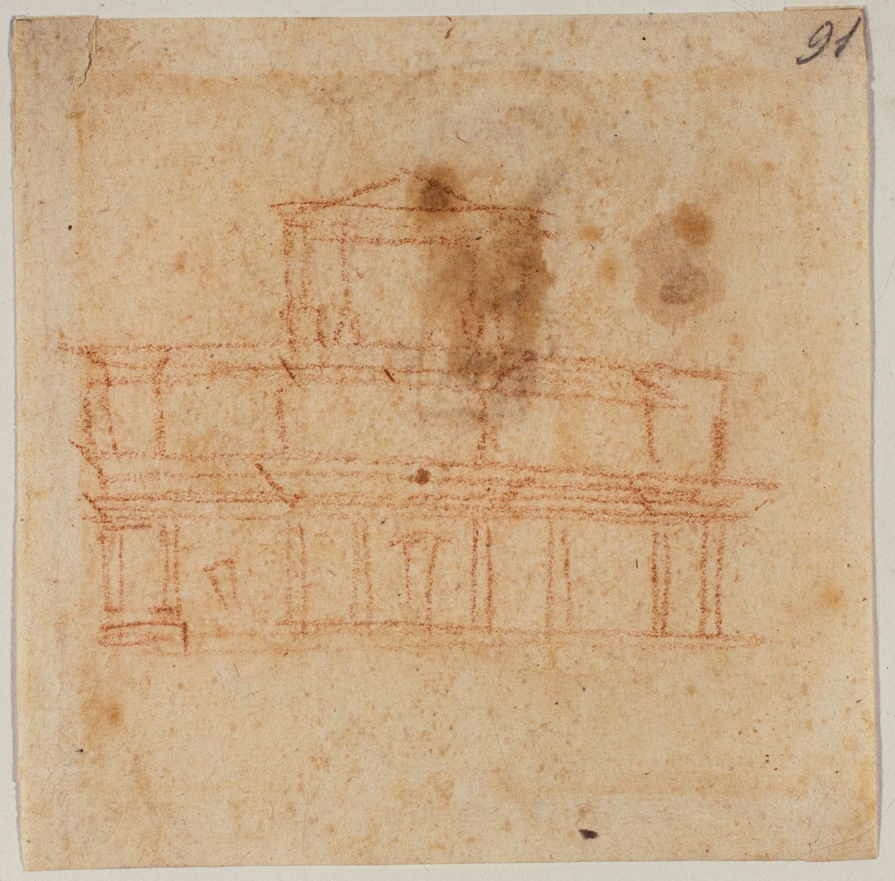 A San Lorenzo homlokzatának tervezése alkotó: Michelangelo Buonarroti