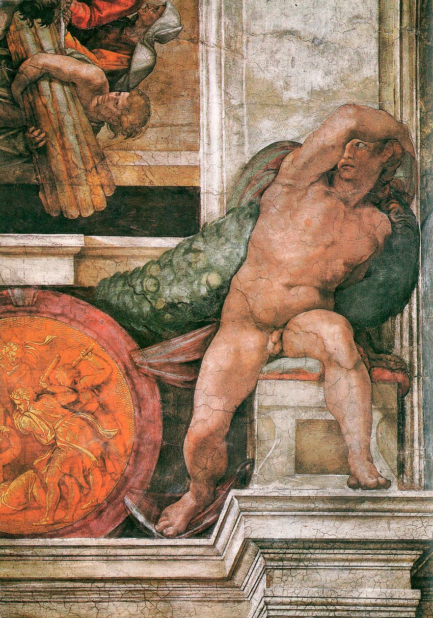 Részlet a Sixtus-kápolna mennyezetéről a Vatikánban, 1508-1512. alkotó: Michelangelo Buonarroti