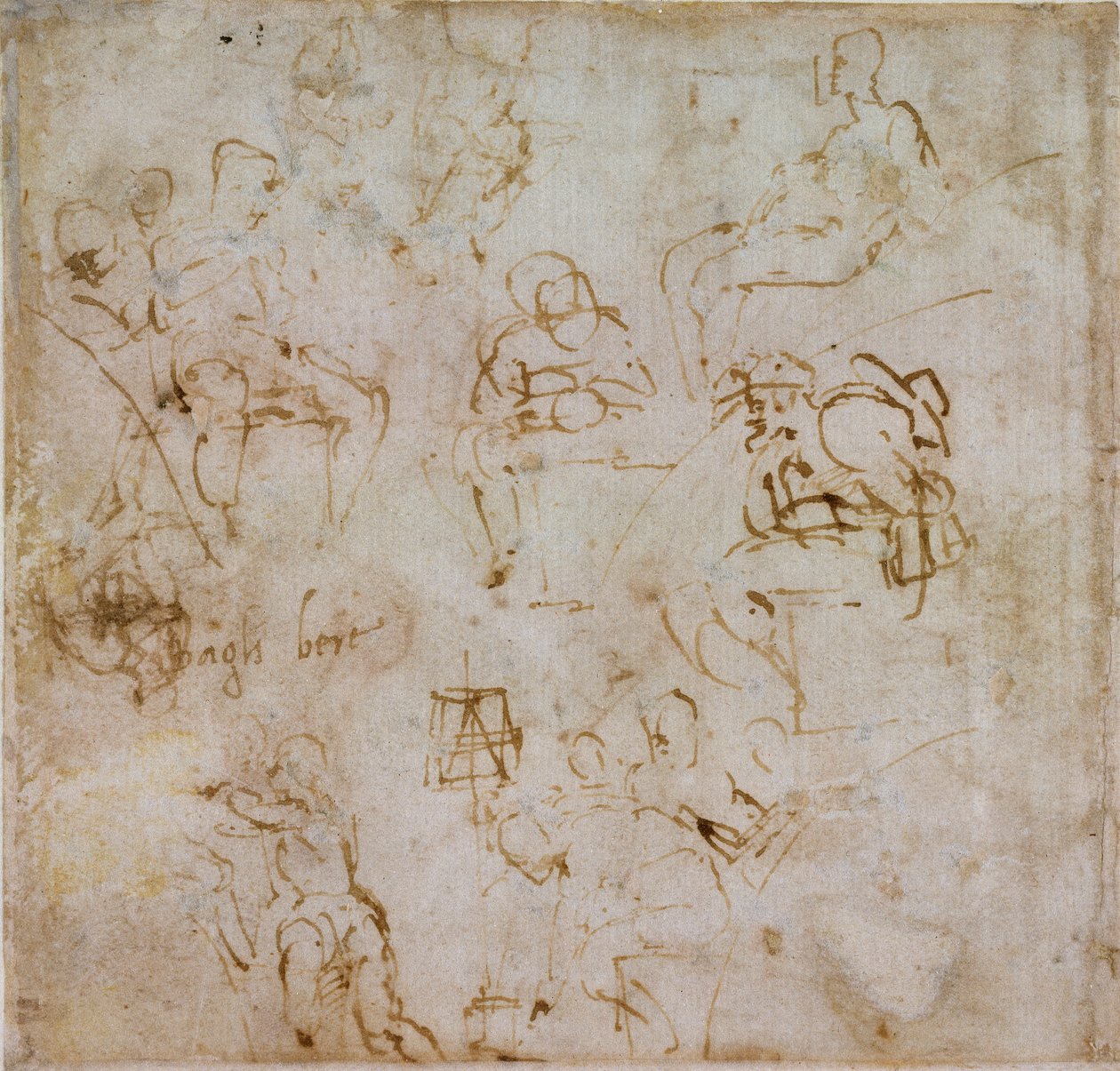 Nyolc kis alaktanulmány, c1490-1560 alkotó: Michelangelo Buonarroti