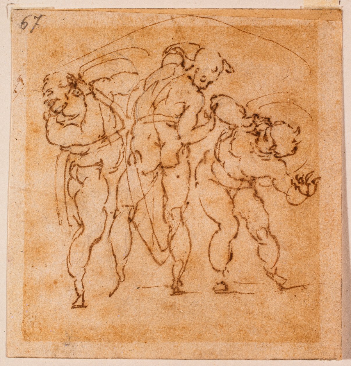 Figuratanulmány az "Átváltoztatáshoz", 16. század (rajz) alkotó: Michelangelo Buonarroti
