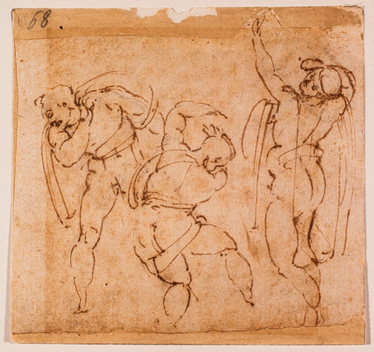 Figuratanulmány az "Átváltoztatáshoz", 16. század (rajz) alkotó: Michelangelo Buonarroti