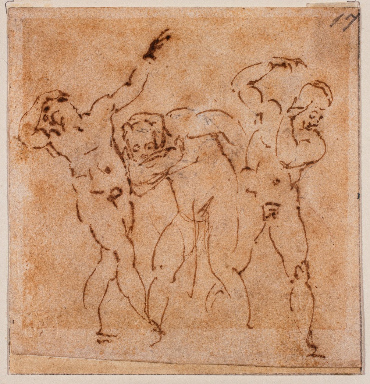 Figuratanulmány az "Átváltoztatáshoz", 16. század (rajz) alkotó: Michelangelo Buonarroti