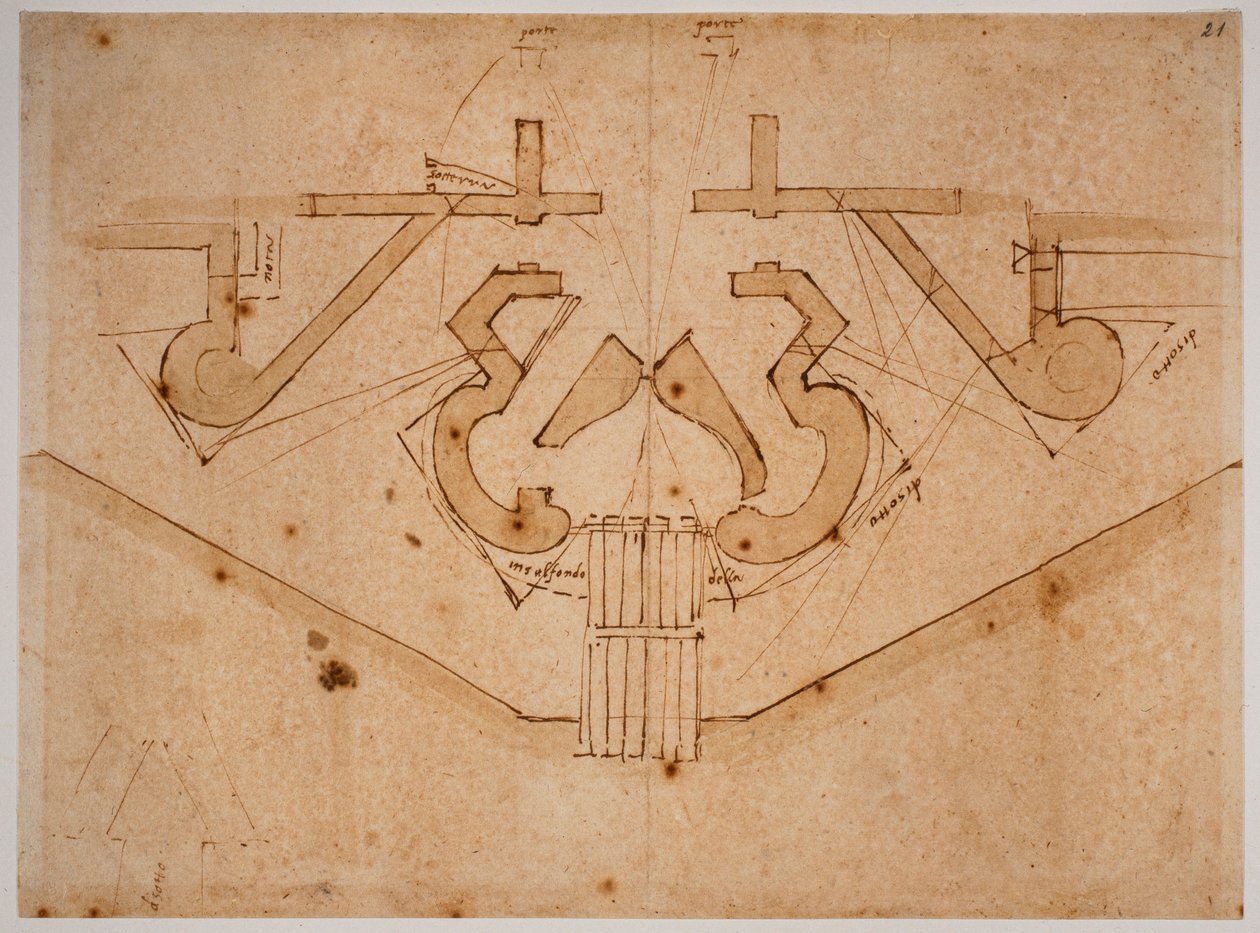 Erősítés kialakítása egy átjáróhoz alkotó: Michelangelo Buonarroti