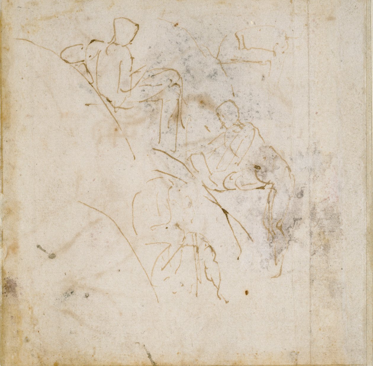 Négy ábratanulmány, c1490-1560 alkotó: Michelangelo Buonarroti