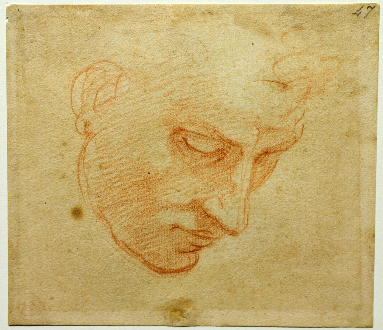 Tanulmány a Sixtus-kápolna mennyezetéhez, kb. 1509-1510 alkotó: Michelangelo Buonarroti