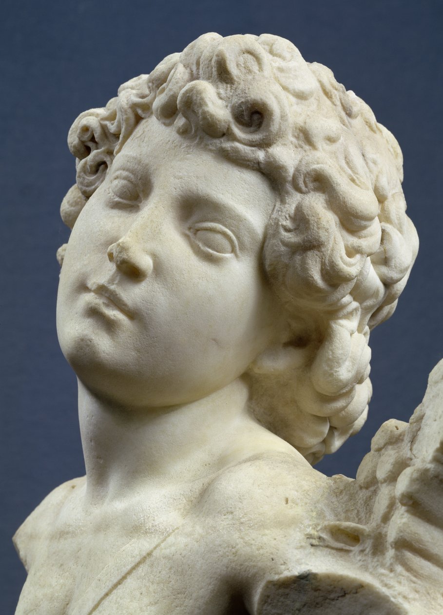 Irány a „Manhattan” Ámorról, 1494-96 körül (márvány) (részlet) alkotó: Michelangelo Buonarroti