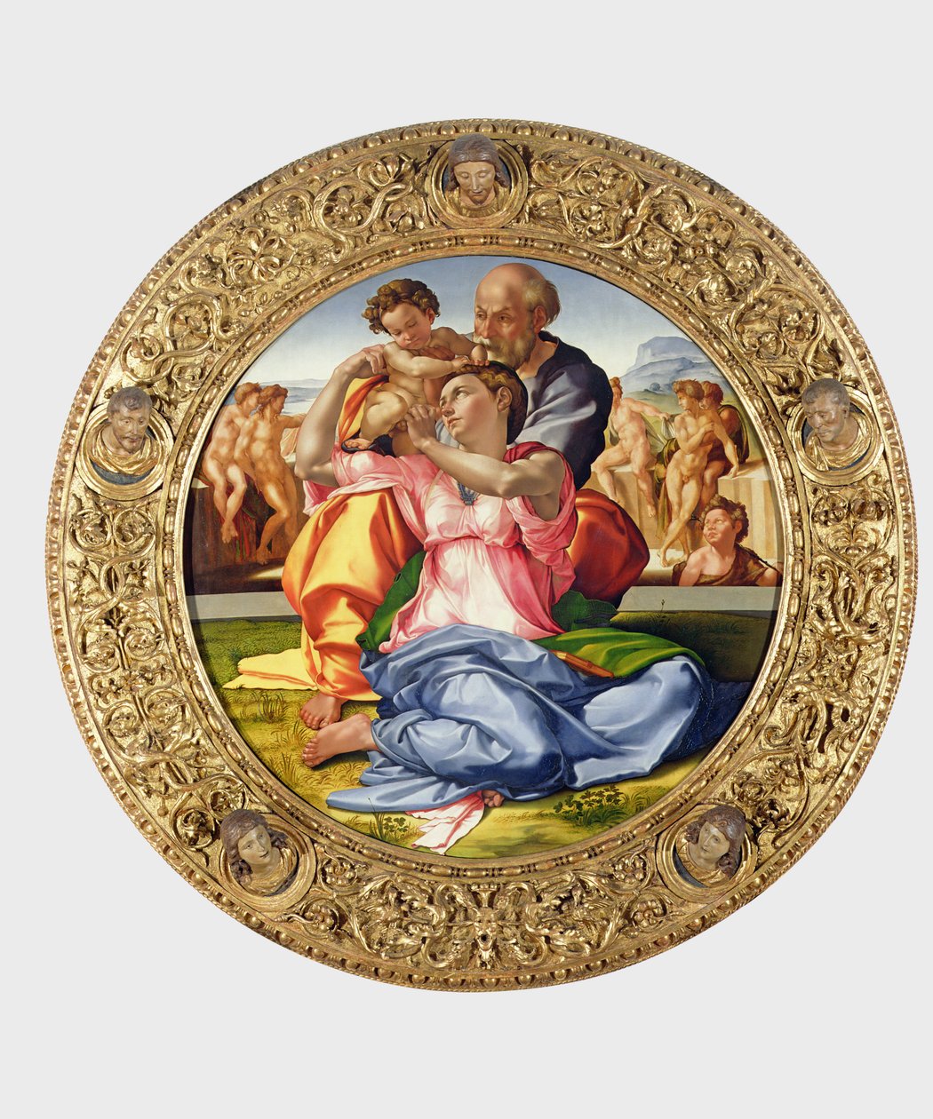 Szent Család Szent Jánossal (Doni Tondo), 1504-05 (lásd még: 156576) alkotó: Michelangelo Buonarroti