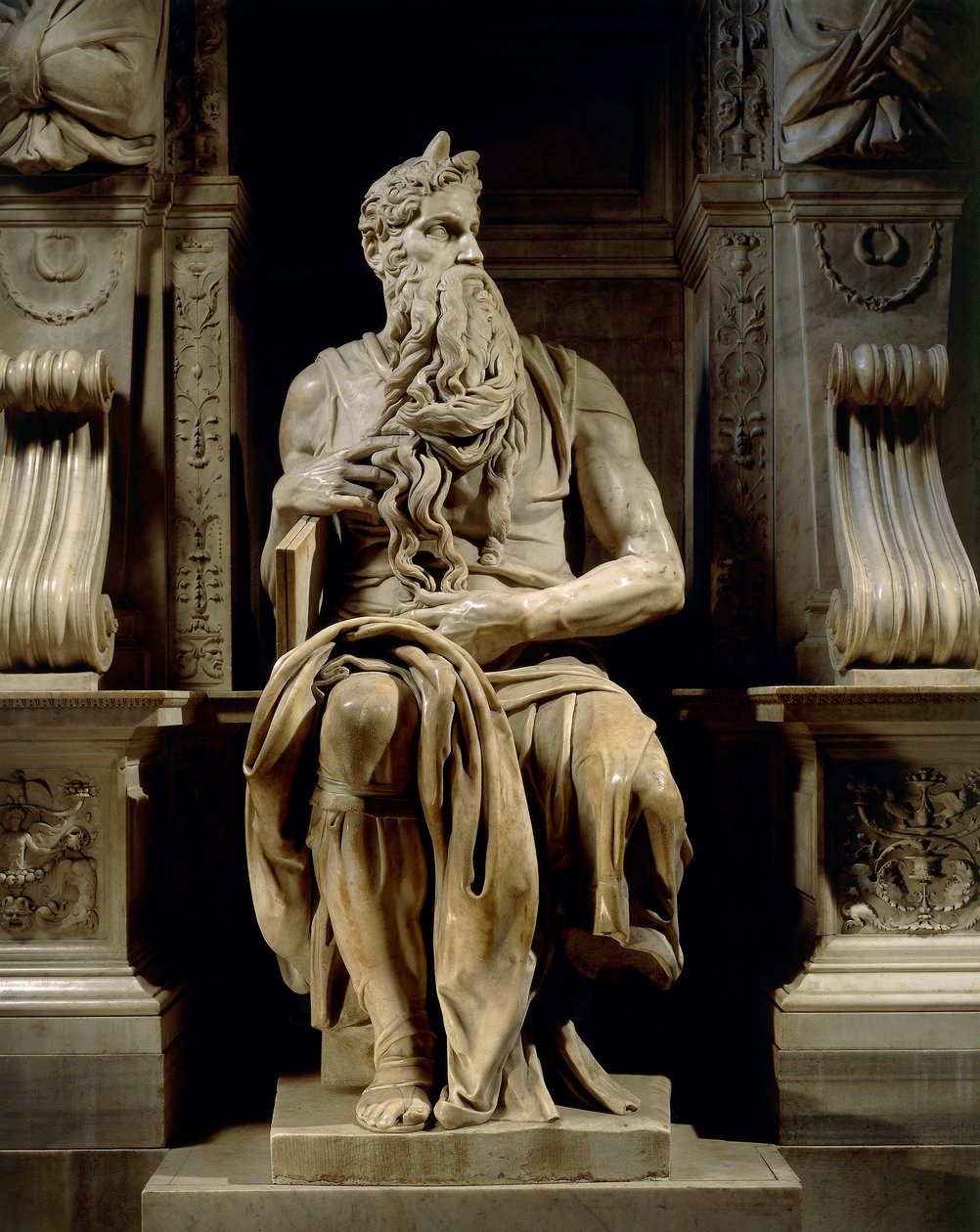Olaszország, Róma, Szent Péter-bazilika, Mózes, részlet II. Julius sírjából, 1515 körül, Michelangelo (1475-1564) alkotó: Michelangelo Buonarroti