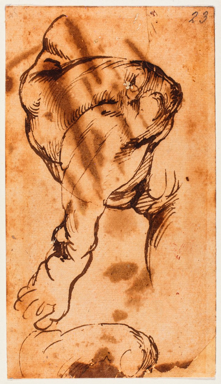 Lábtanulás a gyermek számára a Doni Tondo-ban alkotó: Michelangelo Buonarroti