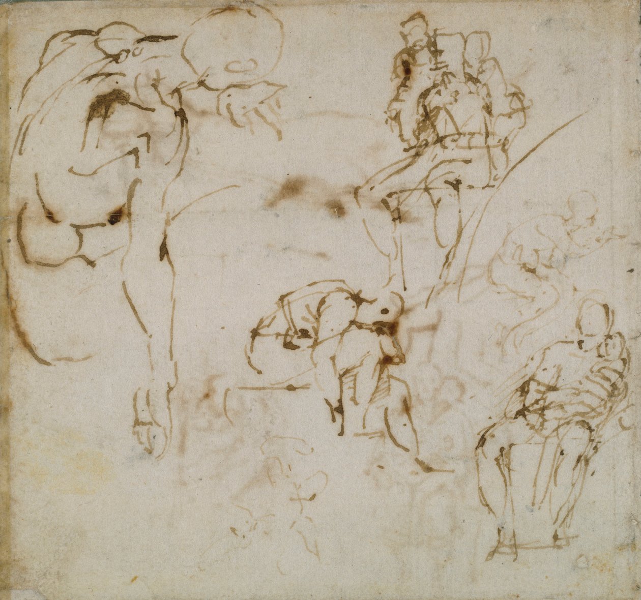 Oldal egy vázlatfüzetből, c1490-1560 alkotó: Michelangelo Buonarroti