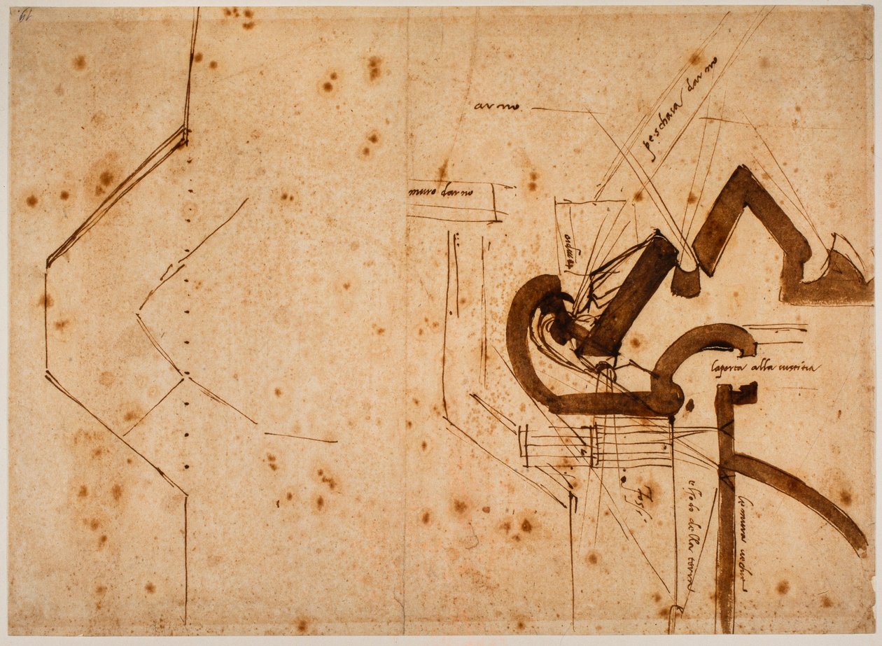 Az Igazságosság kapujának bástyájának terve alkotó: Michelangelo Buonarroti