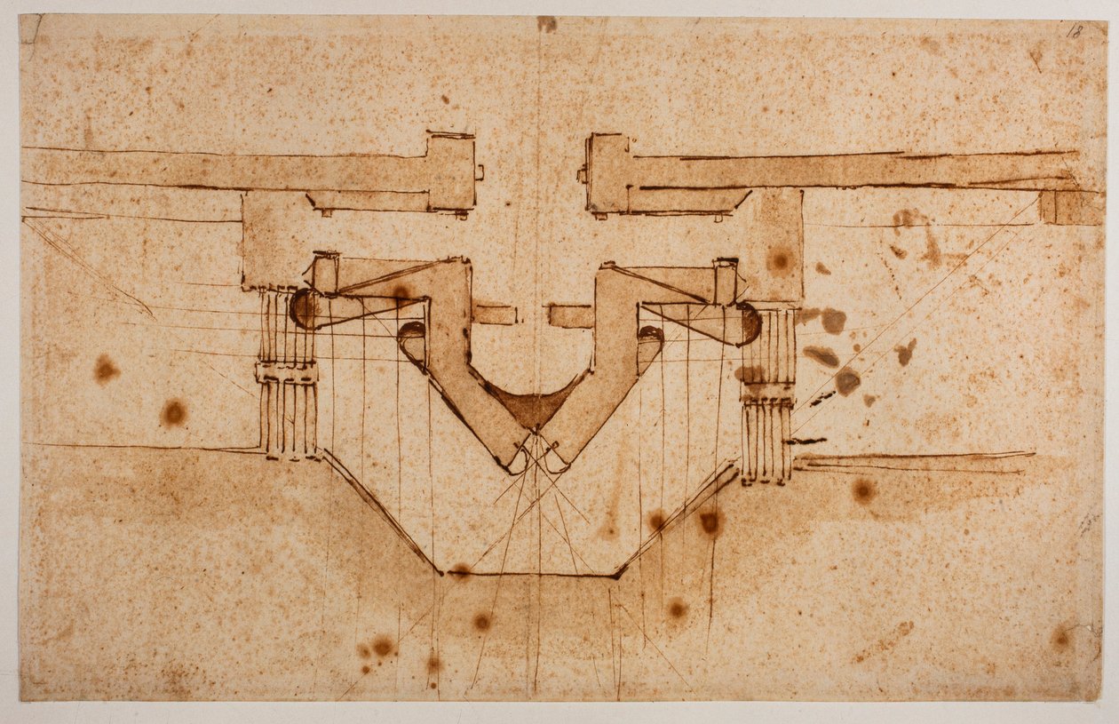 Kapuerődítési terv, 16. század (rajz) alkotó: Michelangelo Buonarroti