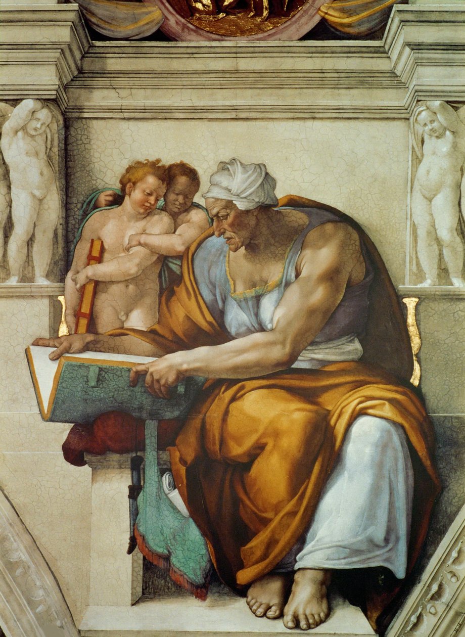 Próféták és szibillák: Kumai Szibilla Sixtus-kápolna mennyezete a Vatikánban, 1508-1512. alkotó: Michelangelo Buonarroti