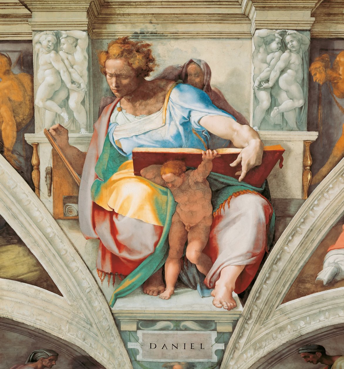 Próféták és szibilla: Daniel Sixtus kápolna mennyezete a Vatikánban, 1508-1512. alkotó: Michelangelo Buonarroti
