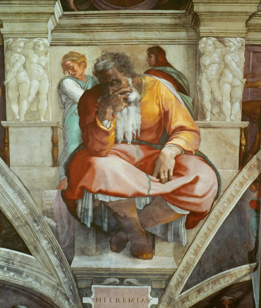 Próféták és szibilla: Jeremiás Sixtus-kápolna mennyezete a Vatikánban, 1508-1512. alkotó: Michelangelo Buonarroti