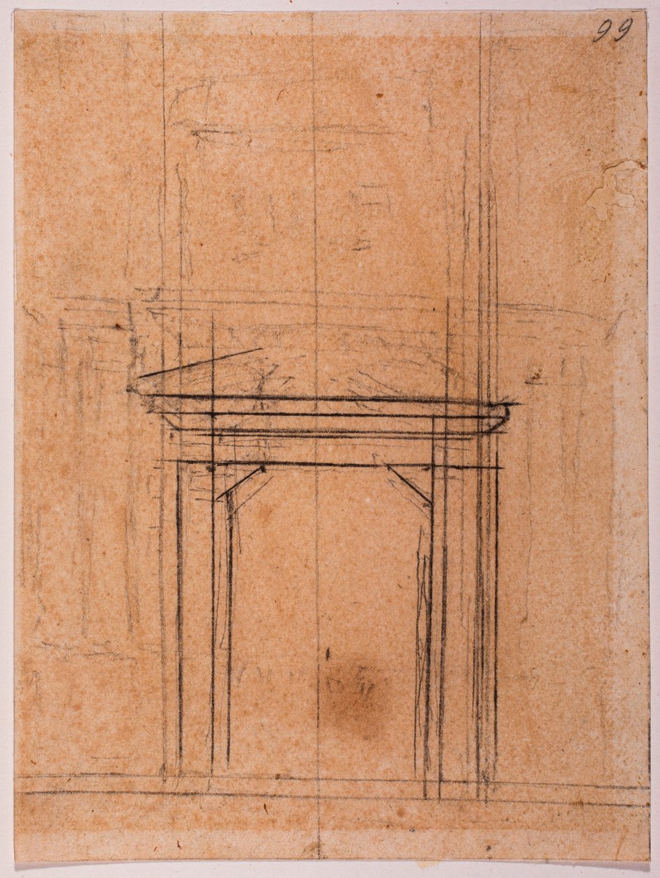 Egy Porta Pia portál vázlatai alkotó: Michelangelo Buonarroti
