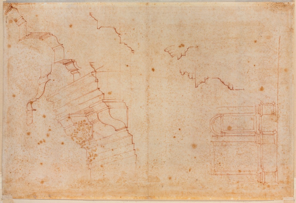 Tanulmányok római emlékekről, 16. század (rajz) alkotó: Michelangelo Buonarroti