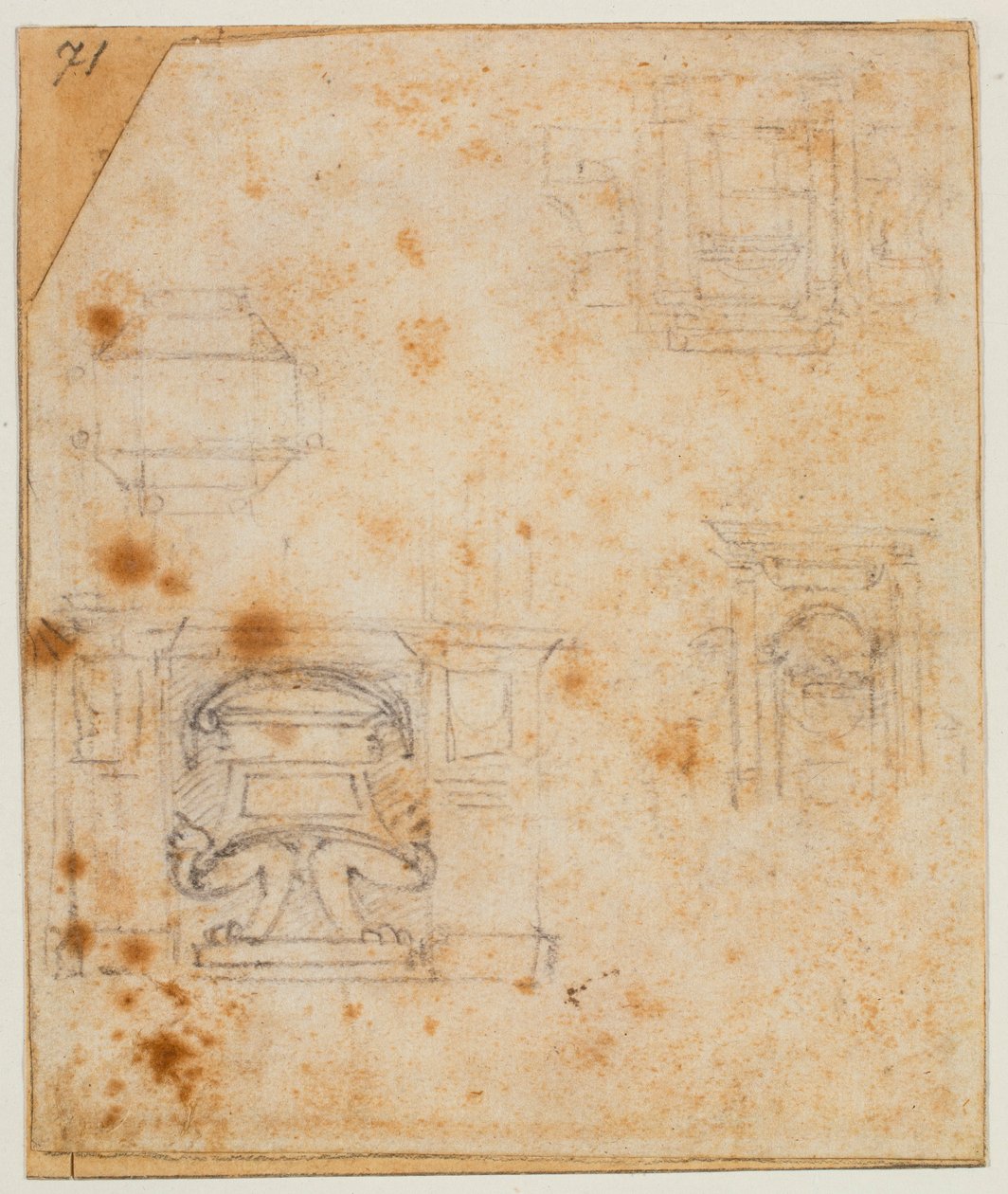 Az új sekrestye síremlékeinek tanulmányai alkotó: Michelangelo Buonarroti
