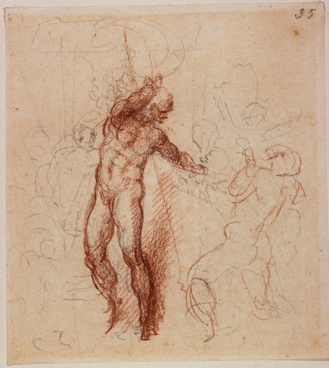 Tanulmány a Krisztus a Limbóban alkotó: Michelangelo Buonarroti