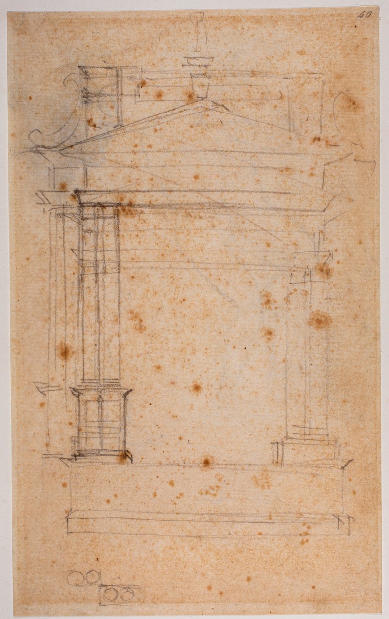 Tanulmány oltárhoz vagy fali síremlékhez alkotó: Michelangelo Buonarroti