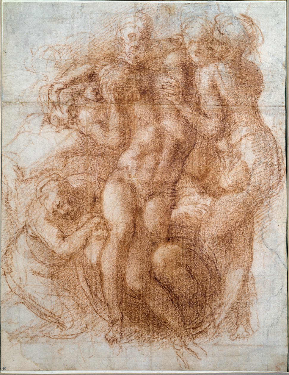 Tanulmány Krisztus pieta lerakódásához (rajz alkotó: Michelangelo Buonarroti