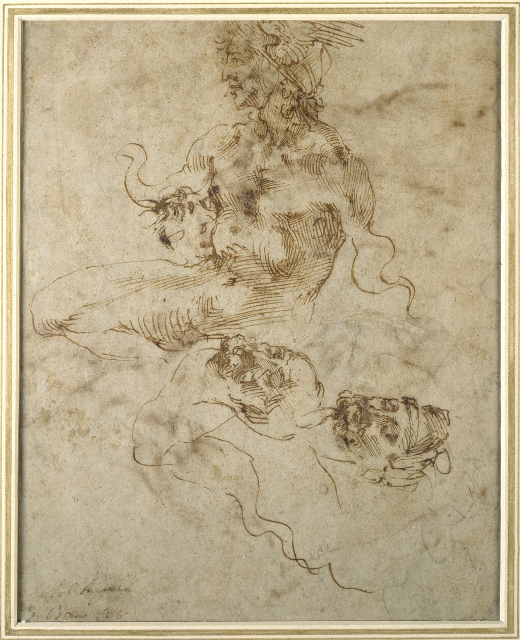 Tanulmány egy ülő fiatalemberről, 15012 után alkotó: Michelangelo Buonarroti