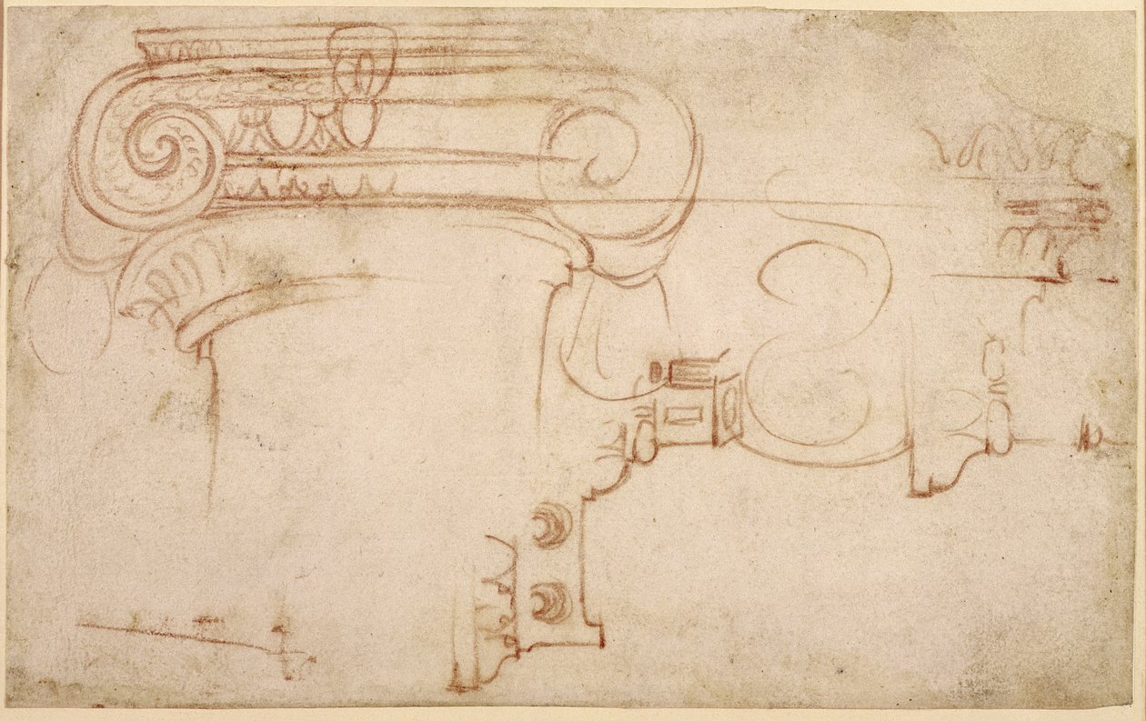 Jón tőke tanulmányozása (piros kréta papíron) (rekto) alkotó: Michelangelo Buonarroti