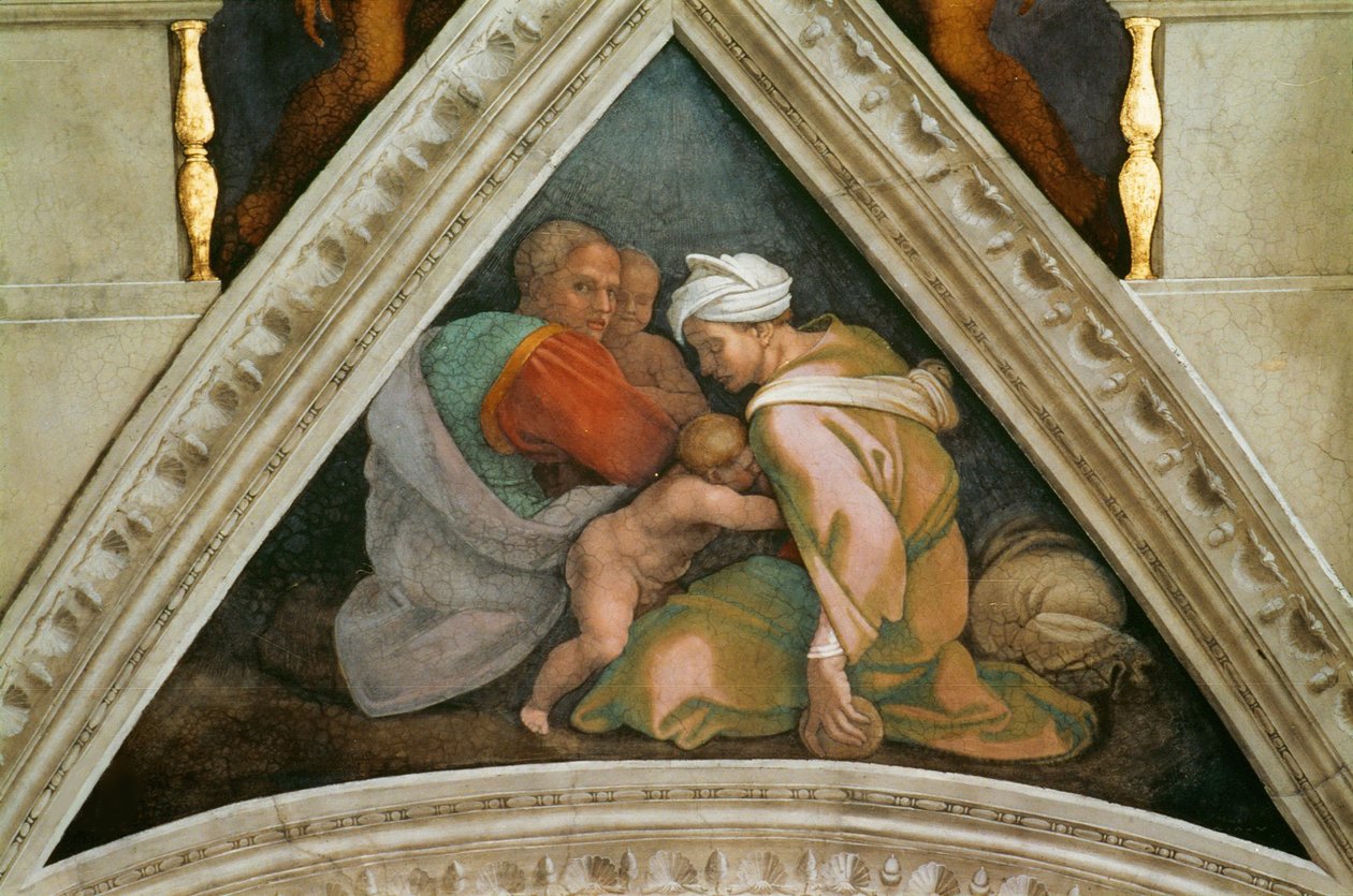 Krisztus ősei: Ozias Sixtus-kápolna mennyezete a Vatikánban, 1508-1512. alkotó: Michelangelo Buonarroti