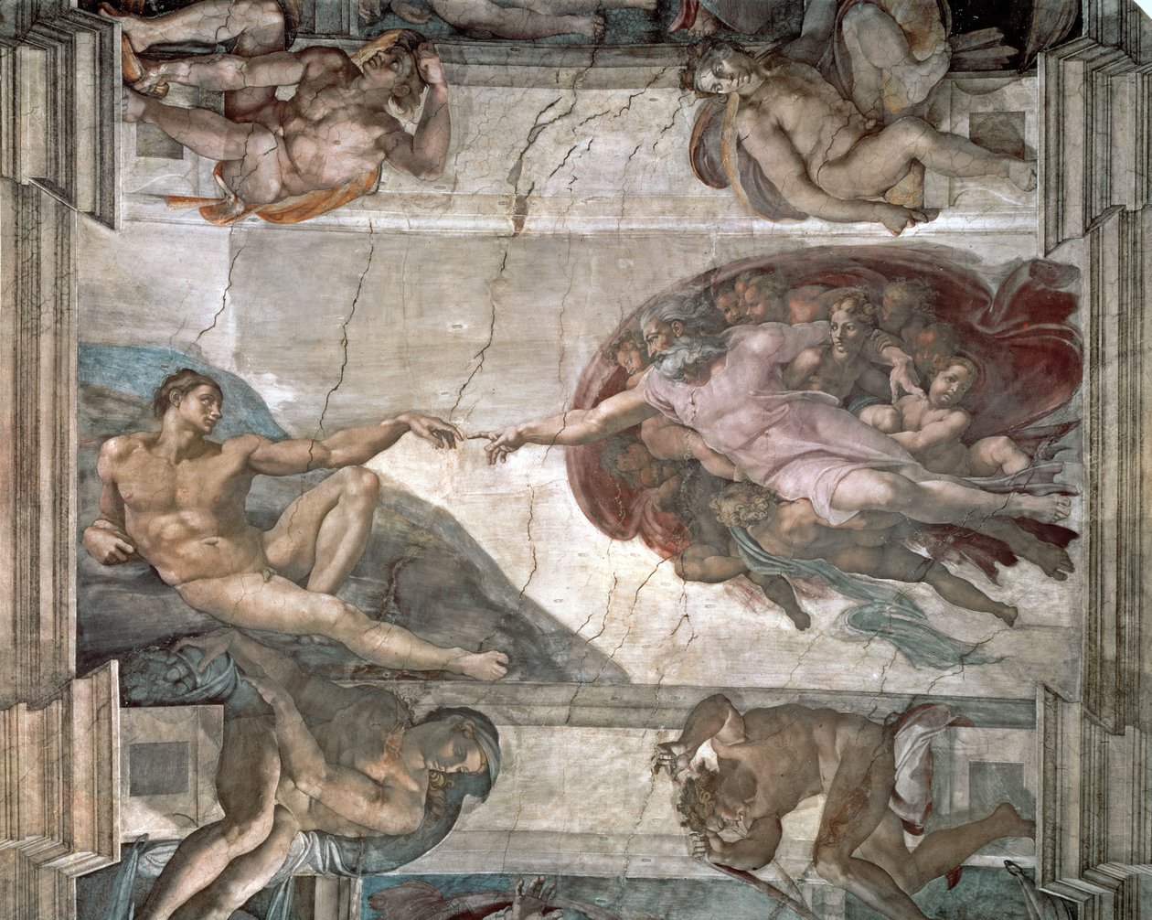 Ádám teremtése a Sixtus-kápolnából alkotó: Michelangelo Buonarroti
