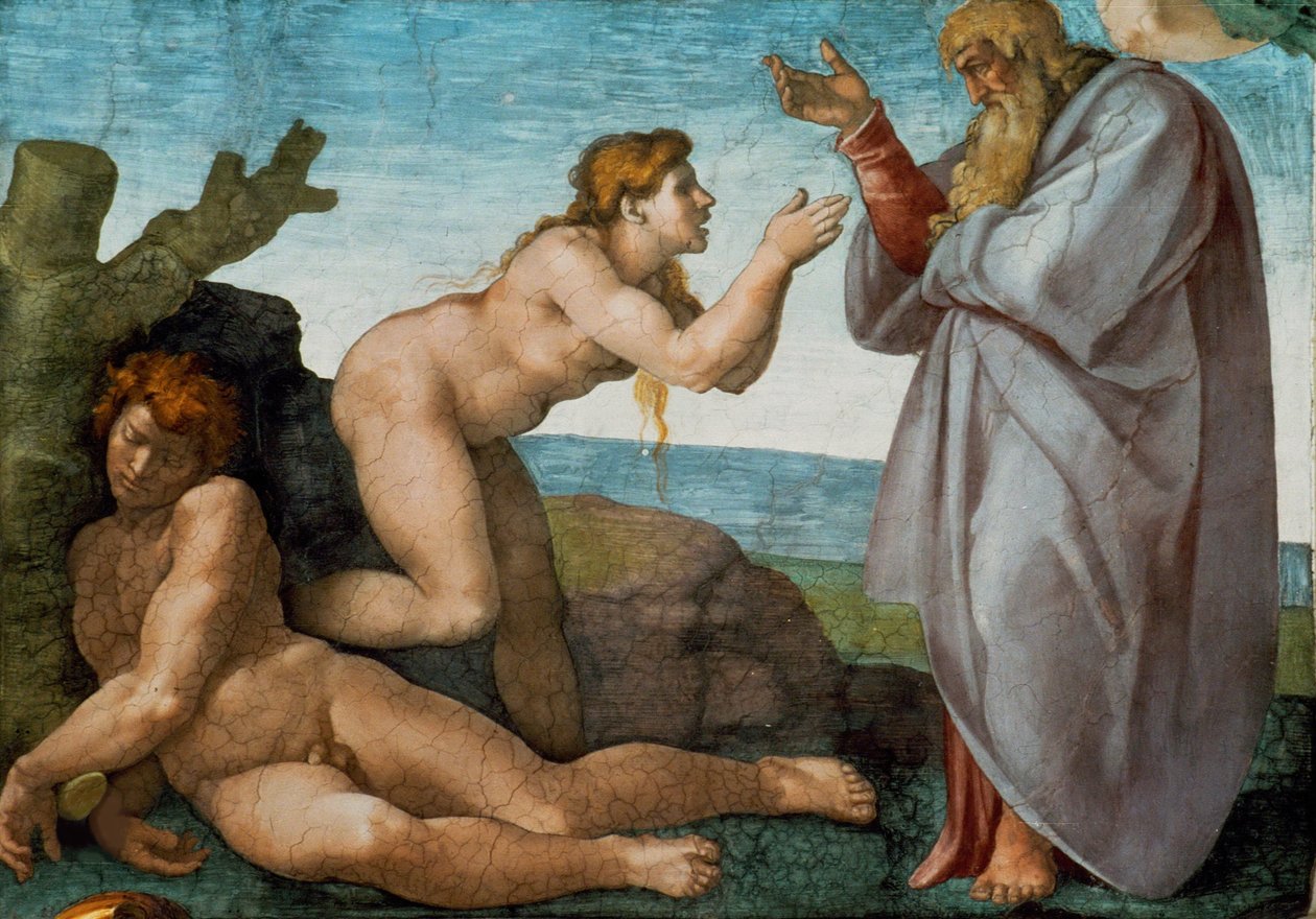 Éva Sixtus-kápolna mennyezetének megteremtése a Vatikánban, 1508-1512. alkotó: Michelangelo Buonarroti