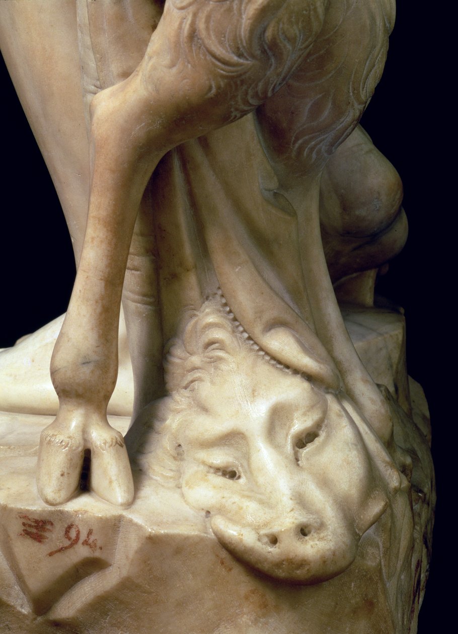 Bacchus részegsége, párducfej részlete, Michelangelo Buonarroti szobra 1475-1564, 1496-97 márvány részlet az 52672-ből alkotó: Michelangelo Buonarroti