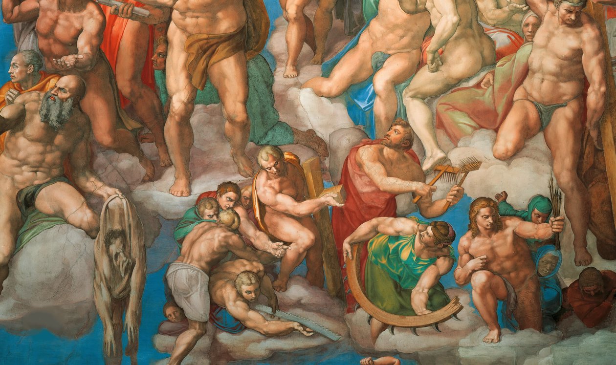 Az utolsó ítélet freskója a vatikáni Sixtus-kápolnáról, 1536-1541. alkotó: Michelangelo Buonarroti