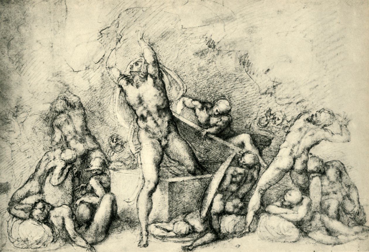 A feltámadás, c1532, 1943. alkotó: Michelangelo Buonarroti