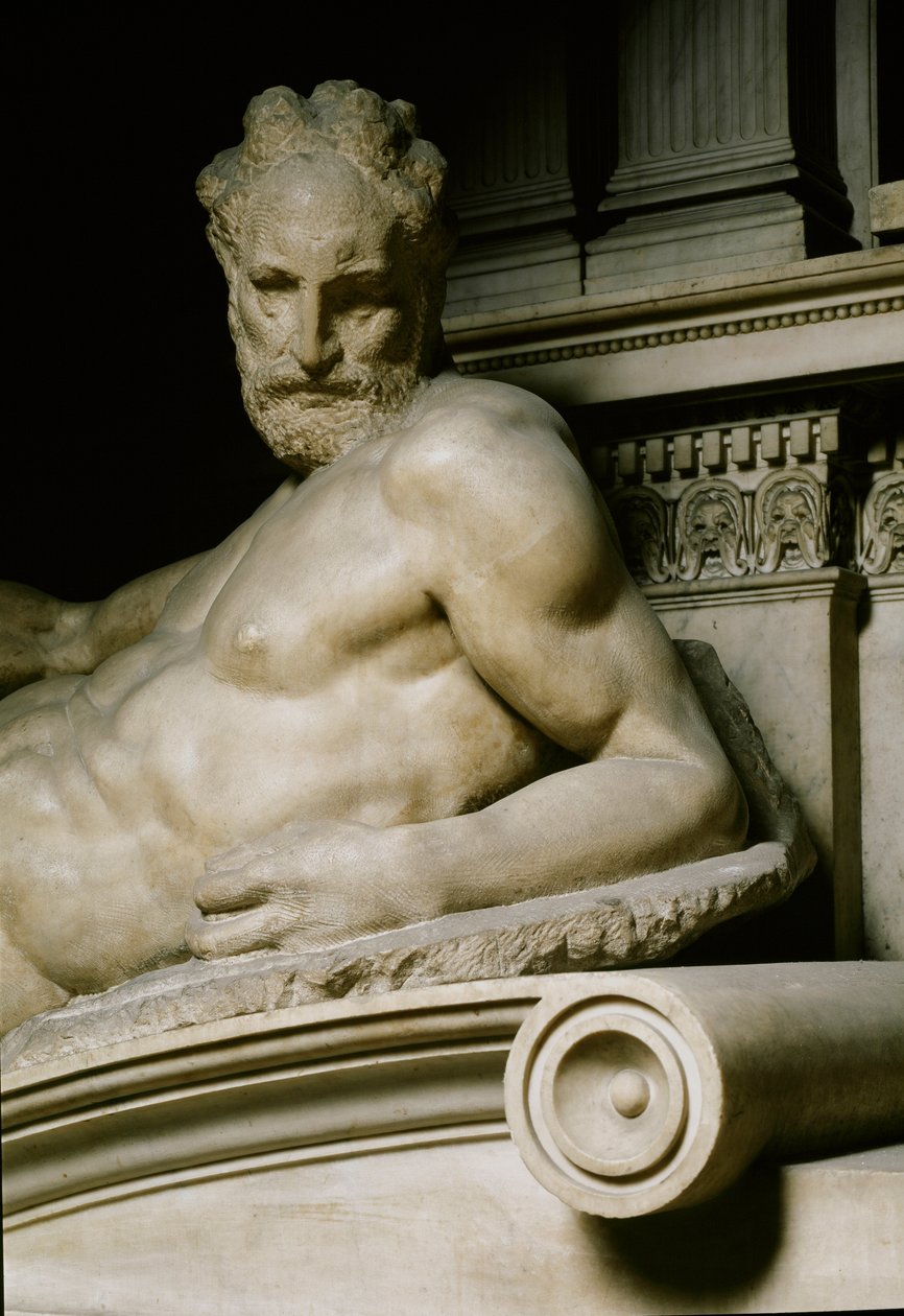 Az alkonyi allegória. Medicis Laurent II. sírja. Márványszobor 1531 alkotó: Michelangelo Buonarroti