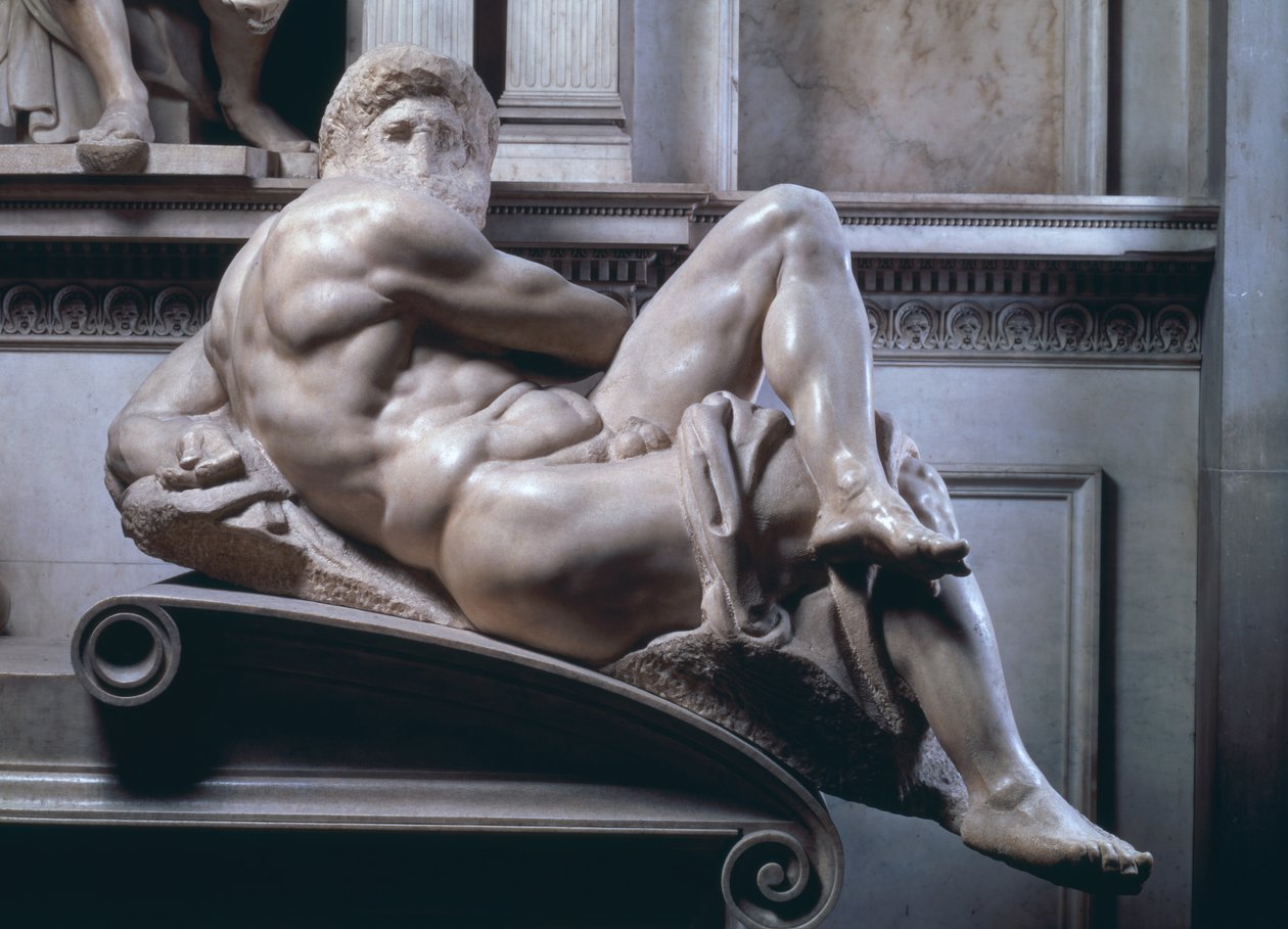 Giuliano de Medici sírja, Nap részlete, 1520-33 márvány alkotó: Michelangelo Buonarroti