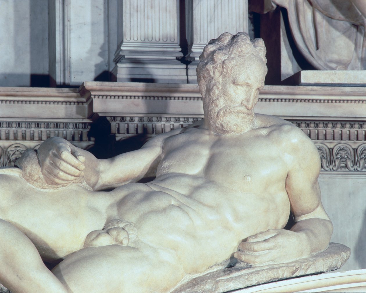Lorenzo de Medici sírja, alkonyati márvány részlete alkotó: Michelangelo Buonarroti