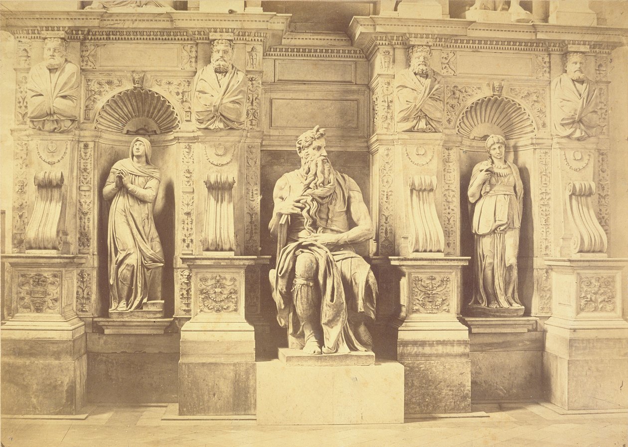 II. Julius pápa (1453-1513) sírja, Mózes részlete Lea és Ráchel mellett alkotó: Michelangelo Buonarroti