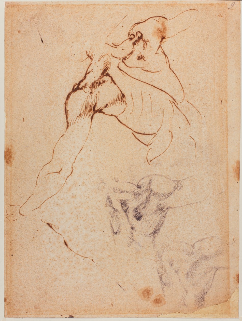Törzstanulmány a "Cascina-i csata" című képhez, 16. század (rajz) alkotó: Michelangelo Buonarroti