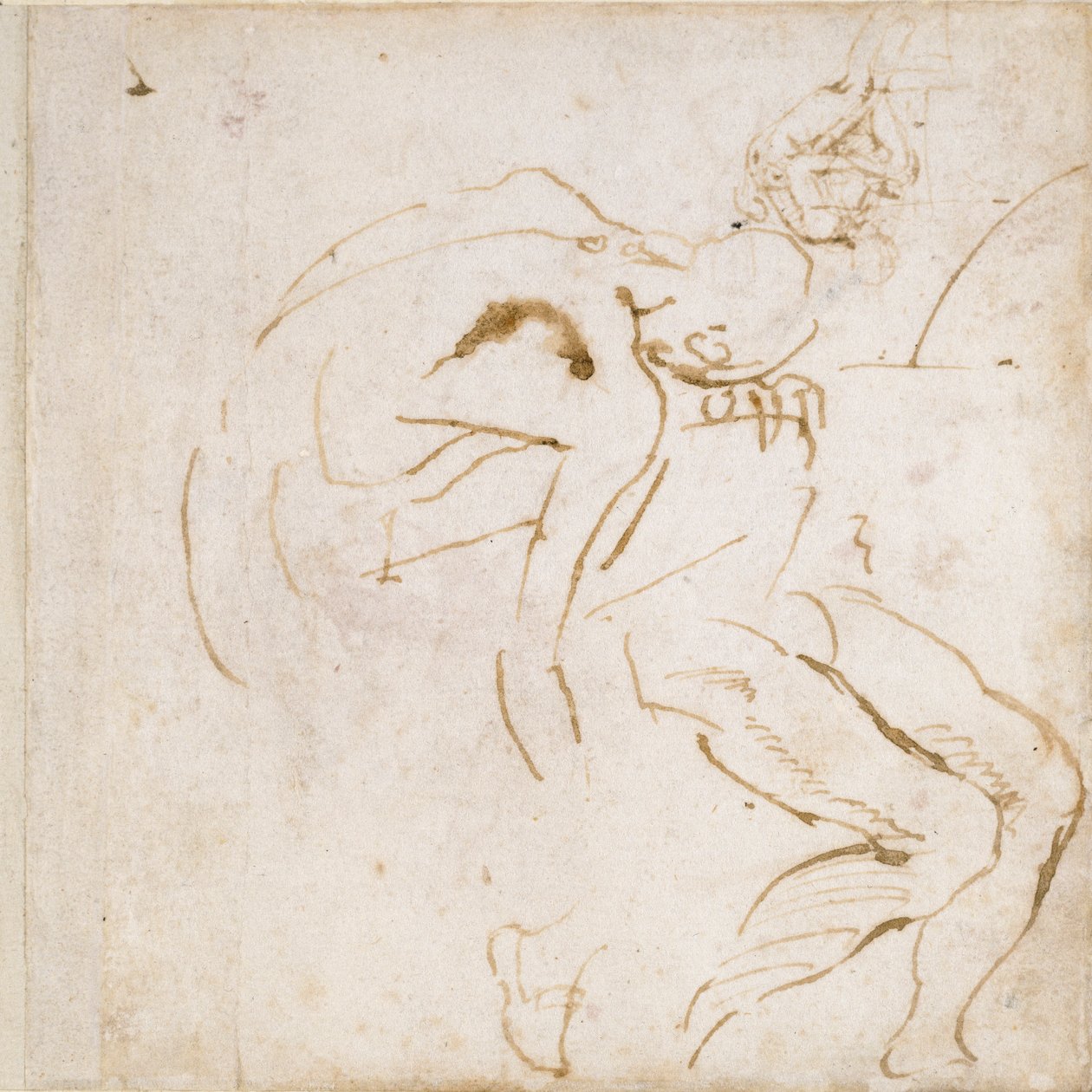Két részleges ábratanulmány, c1490-1560 alkotó: Michelangelo Buonarroti