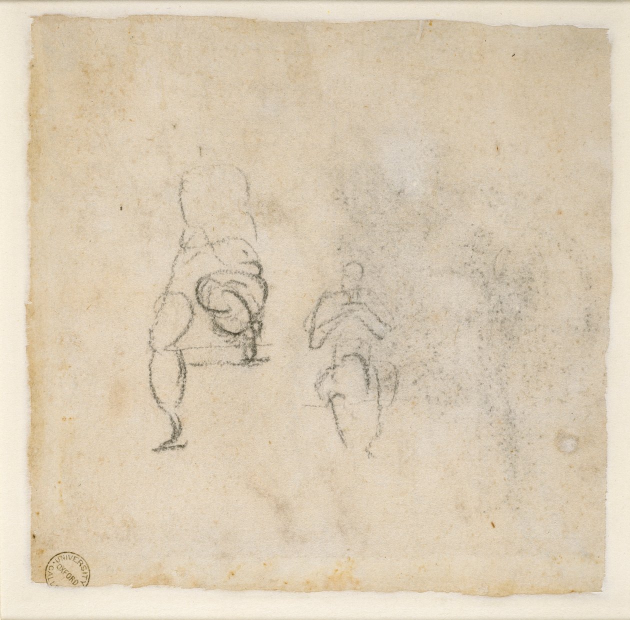 Két nagyon enyhe vázlat ülő figurákról, c1490-1560 alkotó: Michelangelo Buonarroti