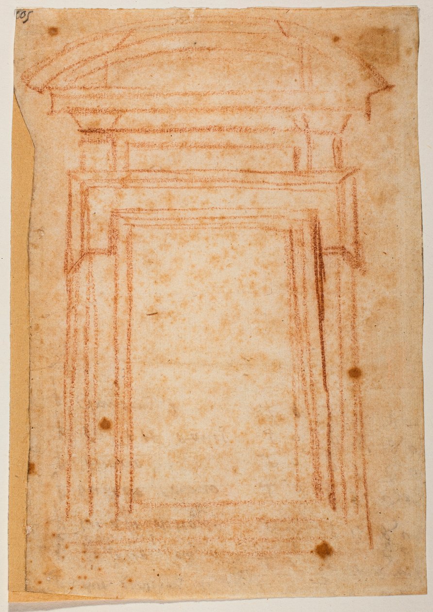 Az új sekrestye ablakvázlata alkotó: Michelangelo Buonarroti