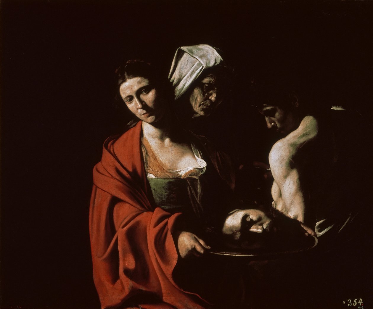 Salome Keresztelő János fejével, 1607 körül. alkotó: Michelangelo Caravaggio