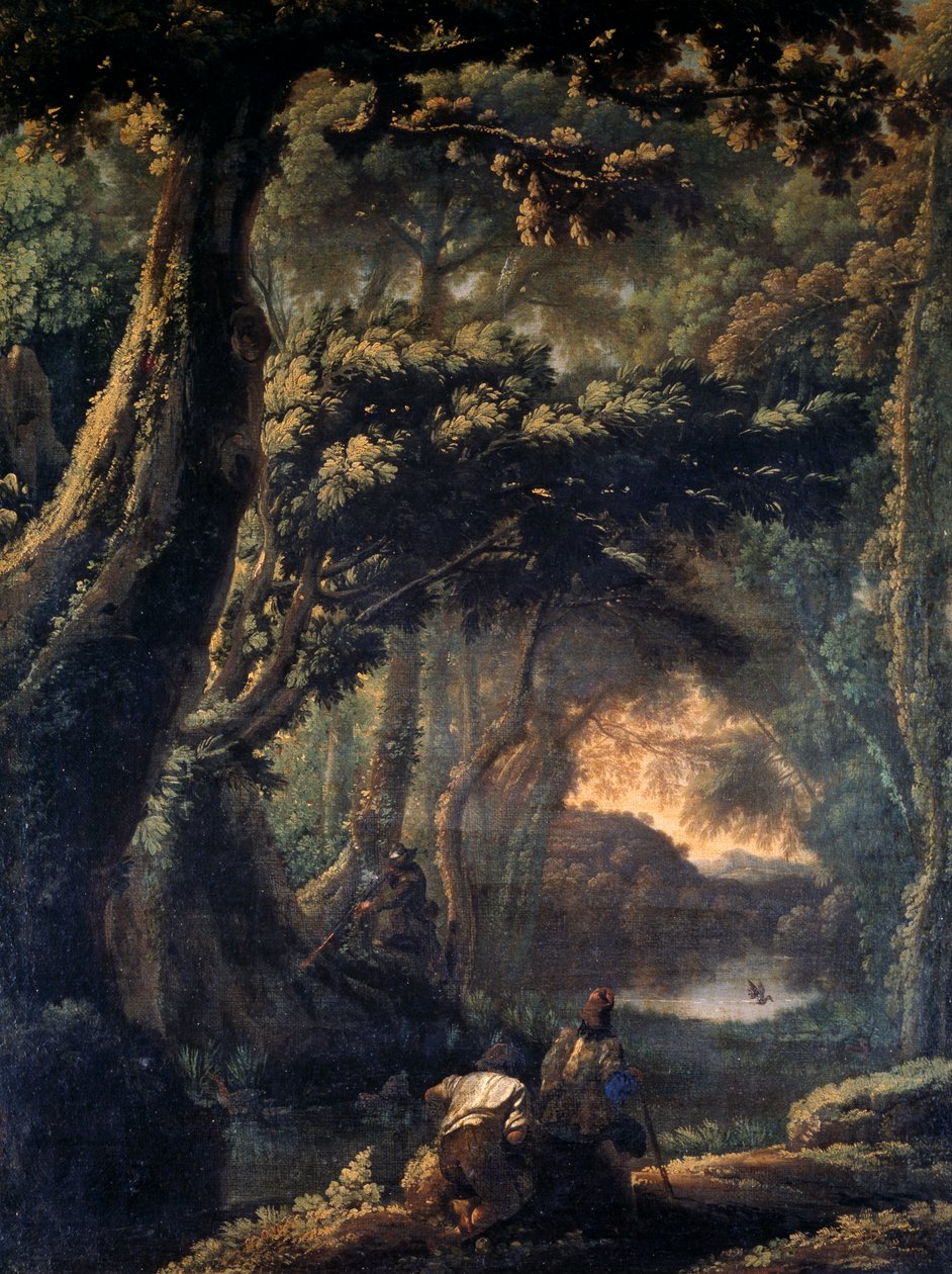 Szárcsavadászat, Michelangelo Cerquozzi, Michelangelo delle Battaglie (1602-1660), olaj, vászon, 67x51 cm. alkotó: Michelangelo Cerquozzi