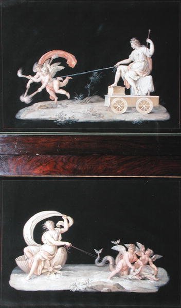 Az örökkévalóság és a Galatea, kettő a hat allegorikus jelenetből (gouache) (lásd még: 227490) alkotó: Michelangelo Maestri