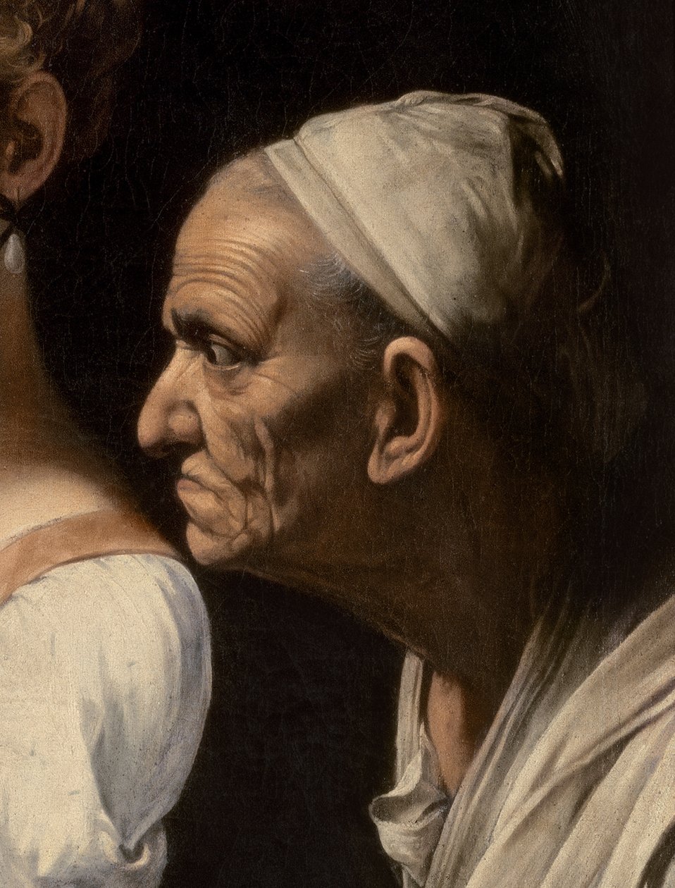 Részlet a szolgáról Judith és Holofernestől, 1599 alkotó: Michelangelo Merisi Caravaggio