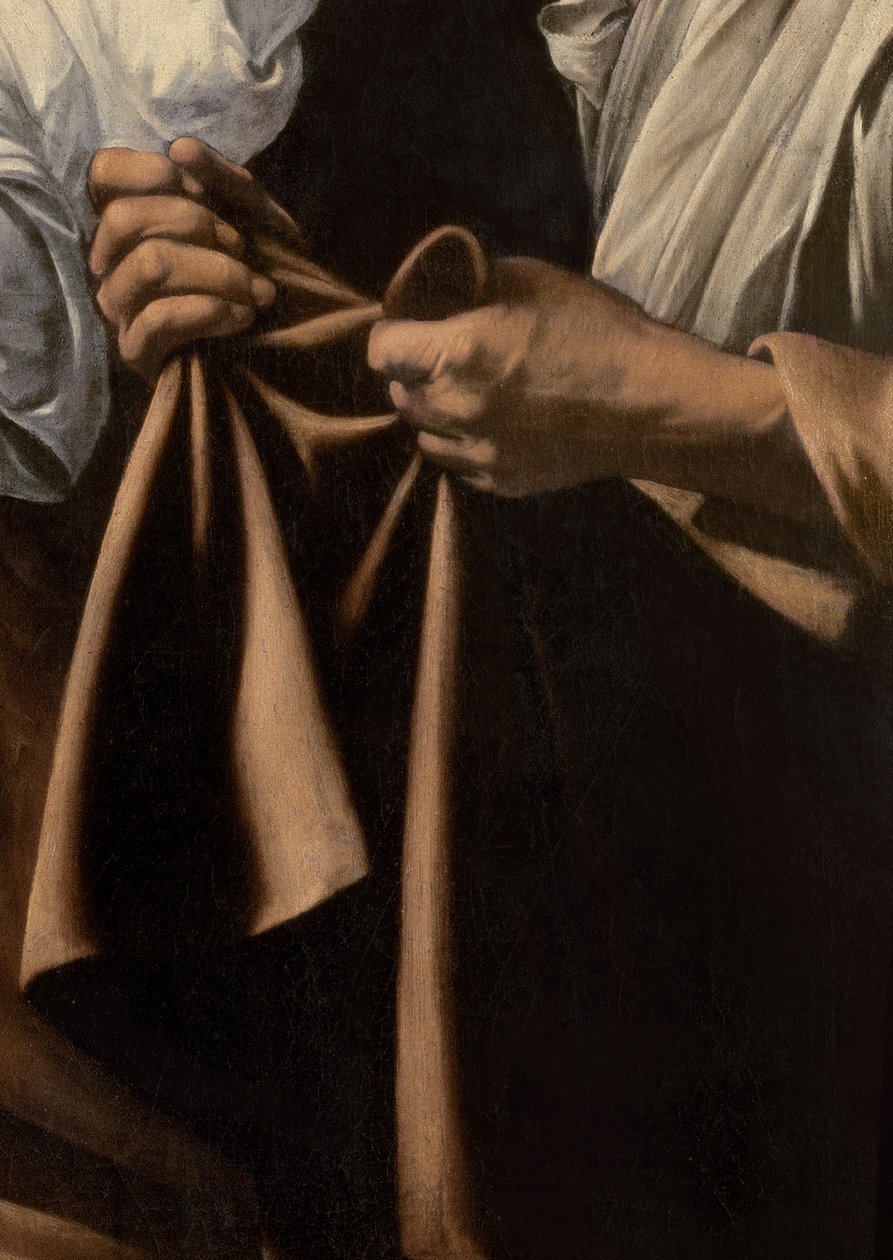 Részlet a fejet tartó szolgatáskáról Judith és Holofernestől, 1599 alkotó: Michelangelo Merisi Caravaggio