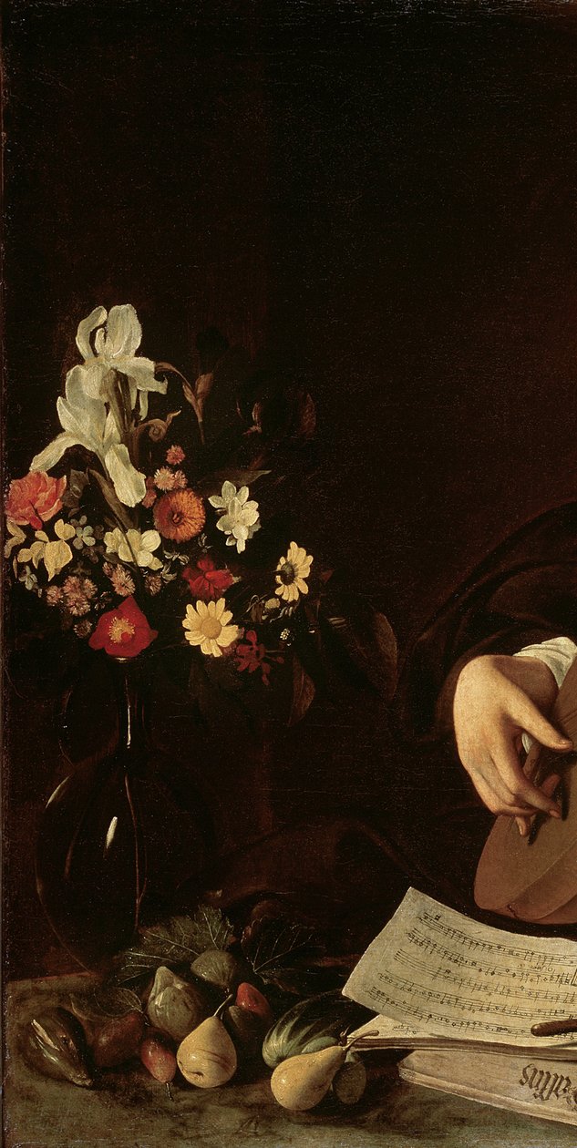 A lantjátékos, 1595 körül (a 2639693. szám részlete) alkotó: Michelangelo Merisi Caravaggio
