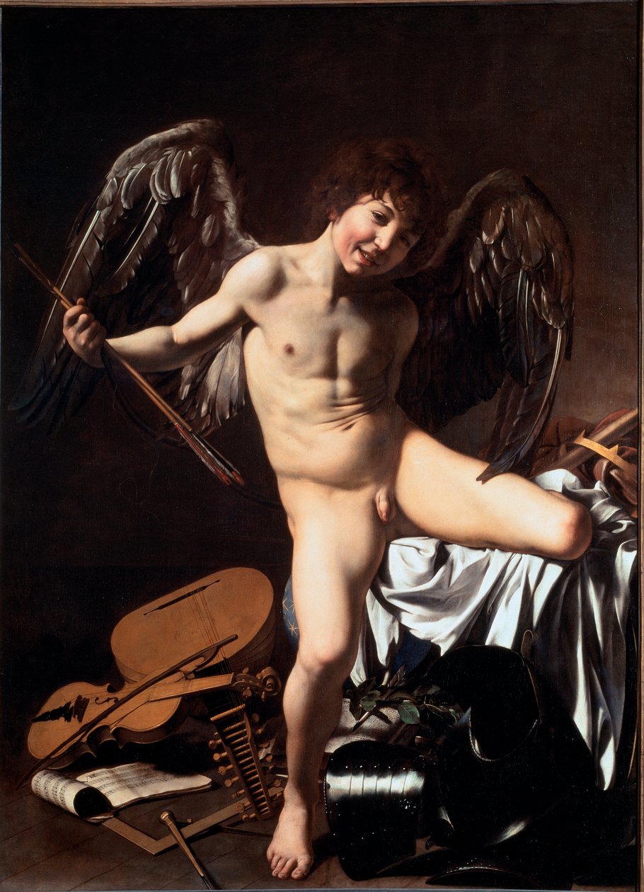 Amor vincit omnia (Győzelmes Ámor vagy Szerelem Diadalmas vagy Földi Szerelem) (Festmény alkotó: Michelangelo Merisi da Caravaggio